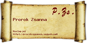 Prorok Zsanna névjegykártya